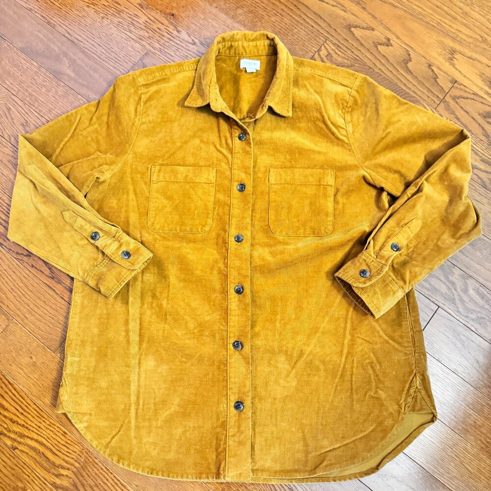 J. Crew Corduroy Shirt Jacket Golden Brandy -  Size Small